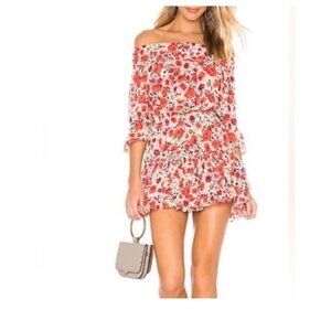Misa Los Angeles Womens Darla Off-Shoulder Floral Mini Dress Viscose Size Large